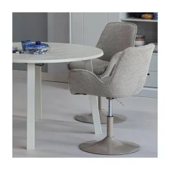 Janne Uitschuifbare eettafel rond eiken dakargrau 120/160/200cm