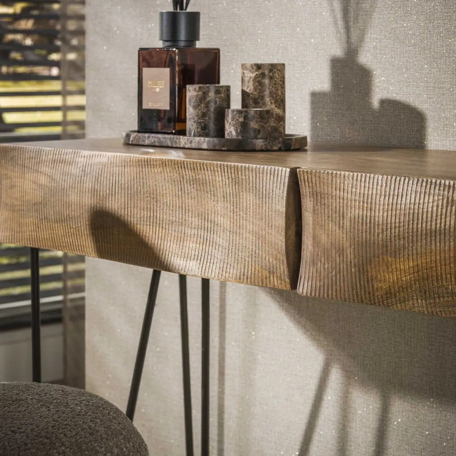Jasmina Sidetable 2 lades Mangohout 120cm