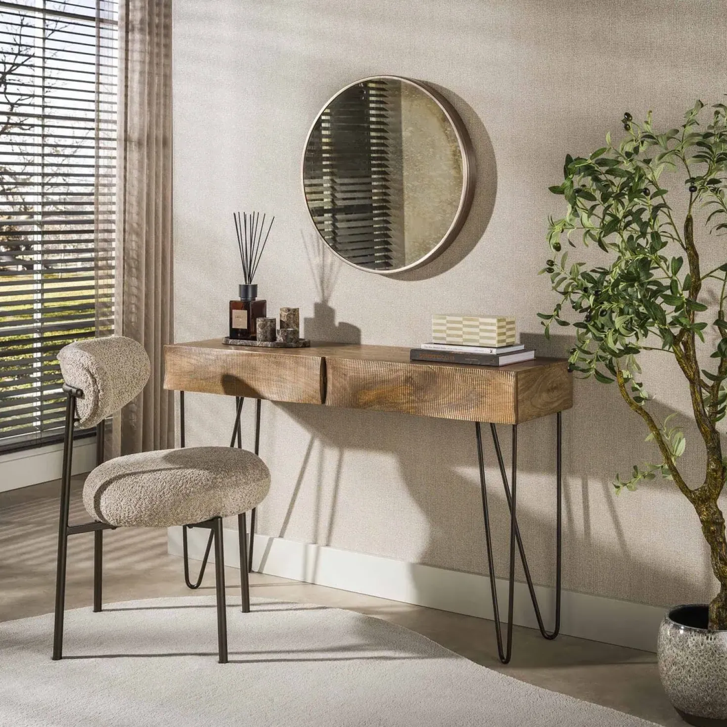 Jasmina Sidetable 2 lades Mangohout 120cm