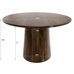 Jennie Eettafel rond Bruin 130cm