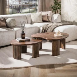 Jennie Salontafel set van 2 organisch Bruin