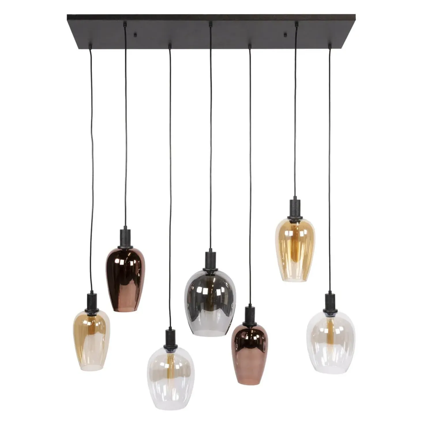 Jenny 7-lichts Hanglamp Meerkleurig glas