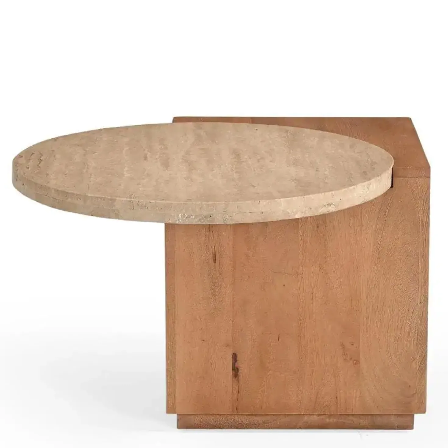 Jessie Bijzettafel Mangohout Travertin 60 cm