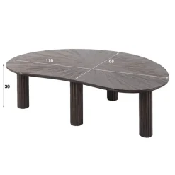 Jill Salontafel niervormig Teakhout 110cm
