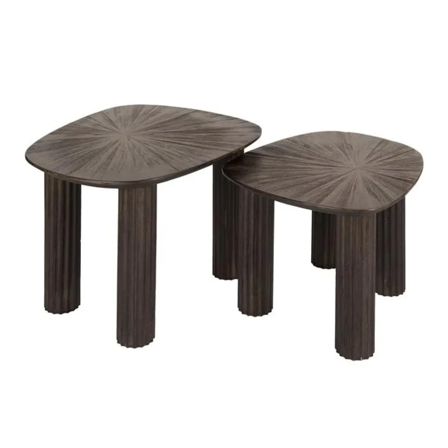 Jill Salontafel set van 2 driehoekig Teakhout