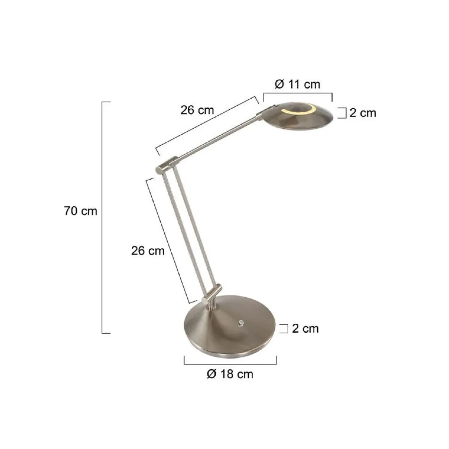 Jim 1-lichts Bureaulamp Staal