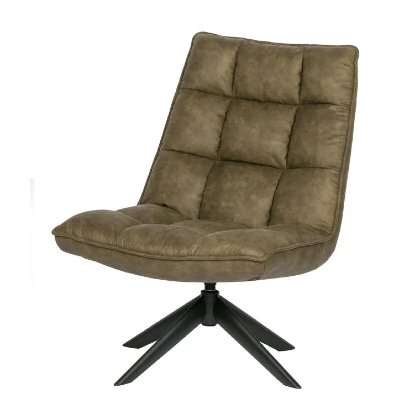 Jouke Draaifauteuil leerlook groen