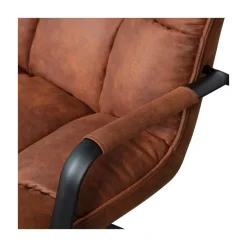 Jouke Draaifauteuil met armleuning leerlook cognac