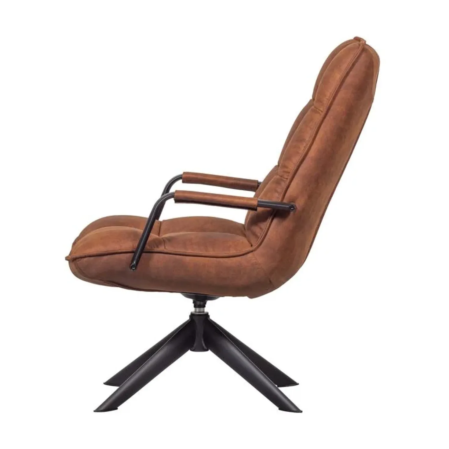 Jouke Draaifauteuil met armleuning leerlook cognac