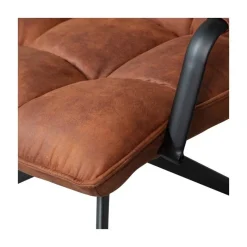 Jouke Draaifauteuil met armleuning leerlook cognac