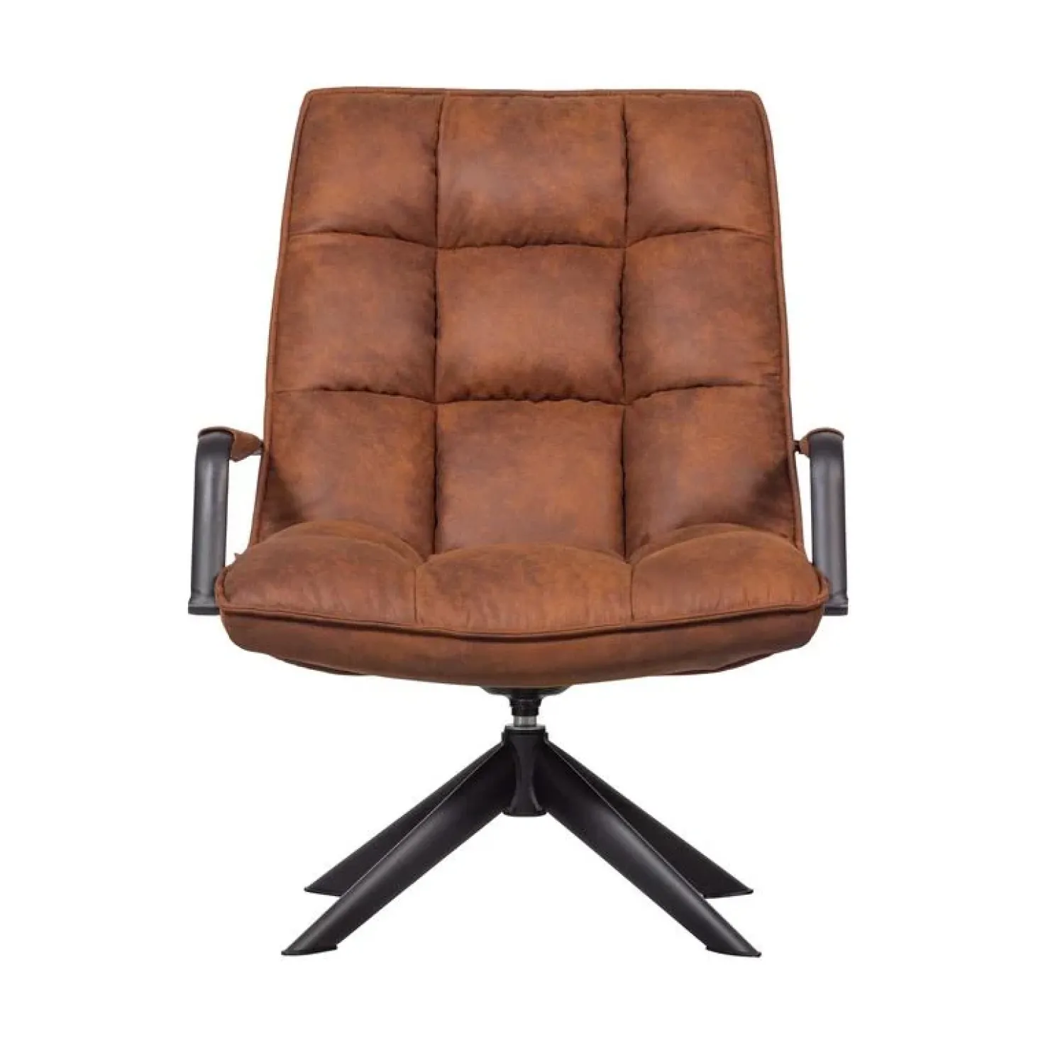 Jouke Draaifauteuil met armleuning leerlook cognac