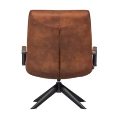 Jouke Draaifauteuil met armleuning leerlook cognac