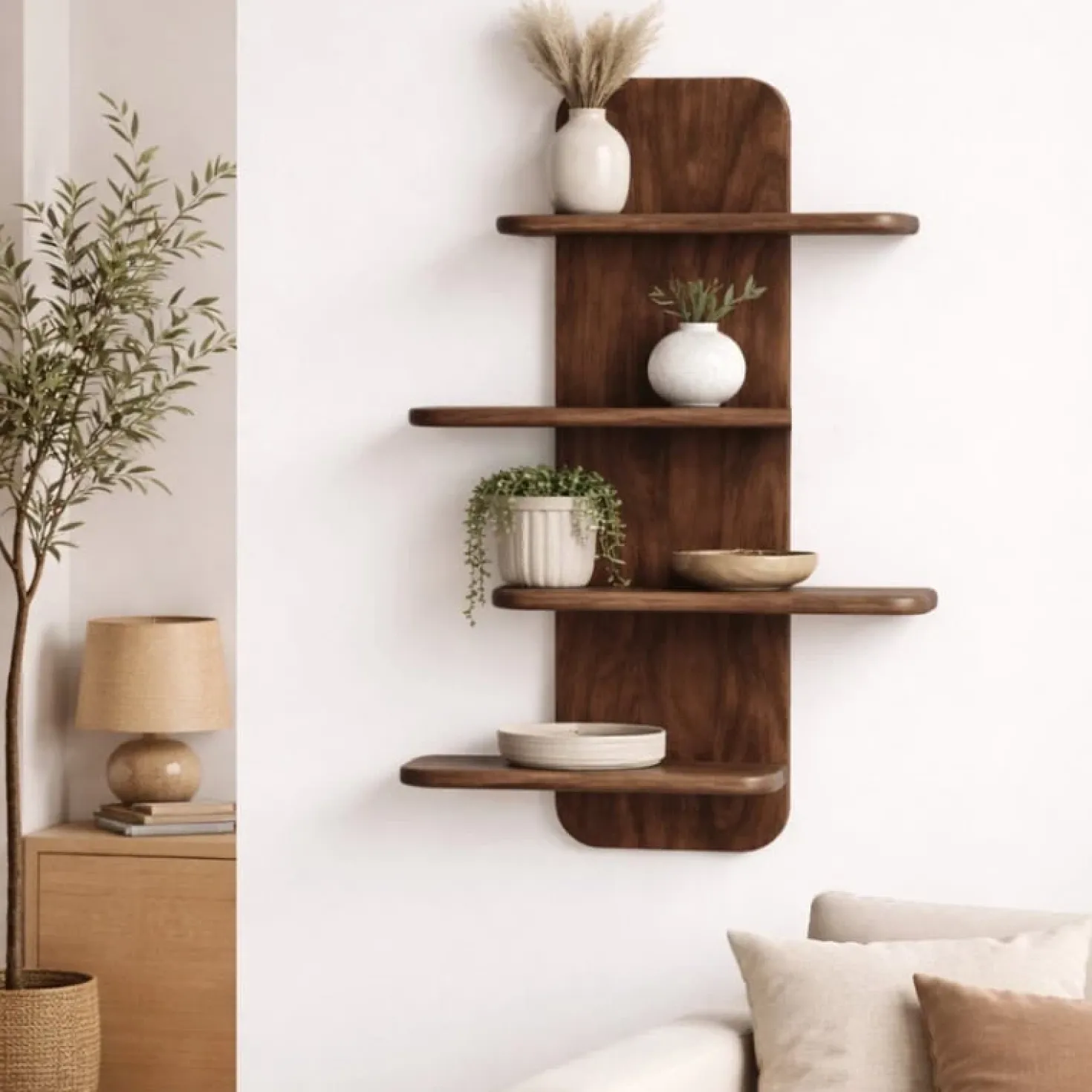 Juul Wandrek 4 planken walnoot