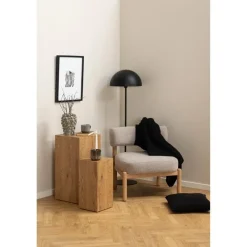 Karoa Fauteuil Beige Hout