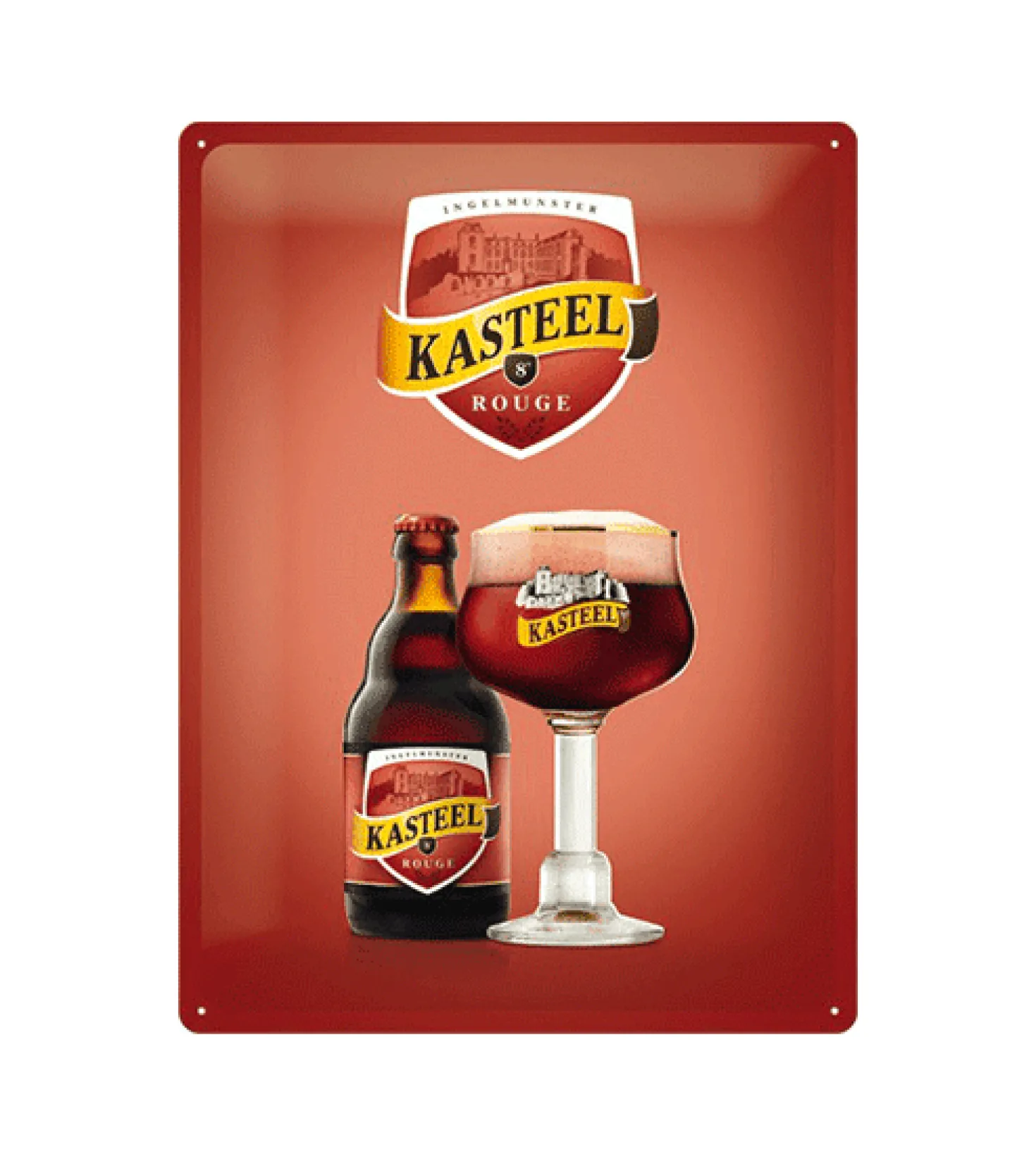 Kasteel rouge bier - metalen bord