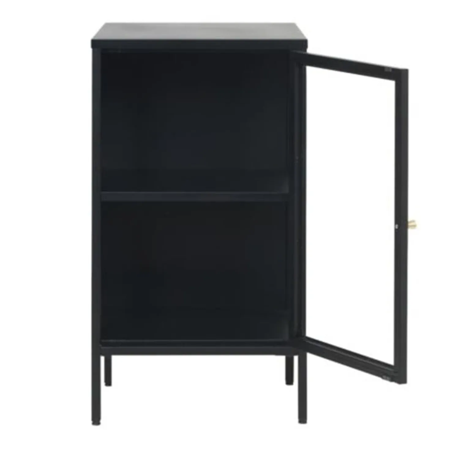 Kaya 1 deurs vitrinekast zwart metaal 45cm