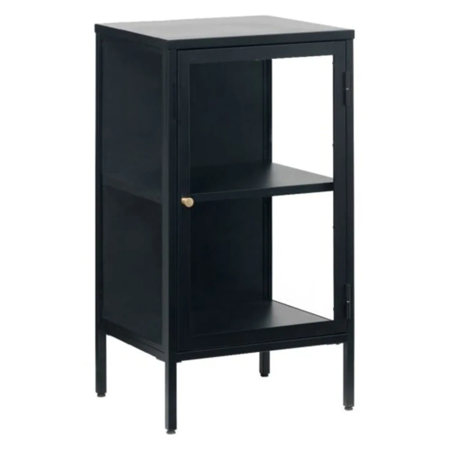 Kaya 1 deurs vitrinekast zwart metaal 45cm