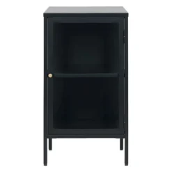 Kaya 1 deurs vitrinekast zwart metaal 45cm