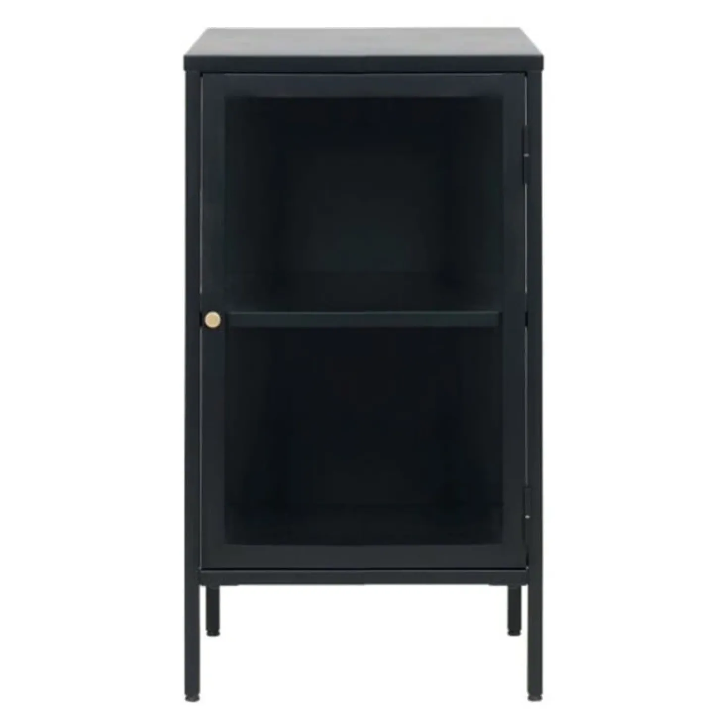 Kaya 1 deurs vitrinekast zwart metaal 45cm