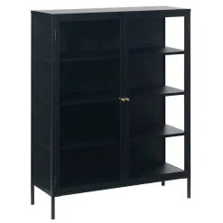 Kaya vitrinekast zwart metaal 110cm