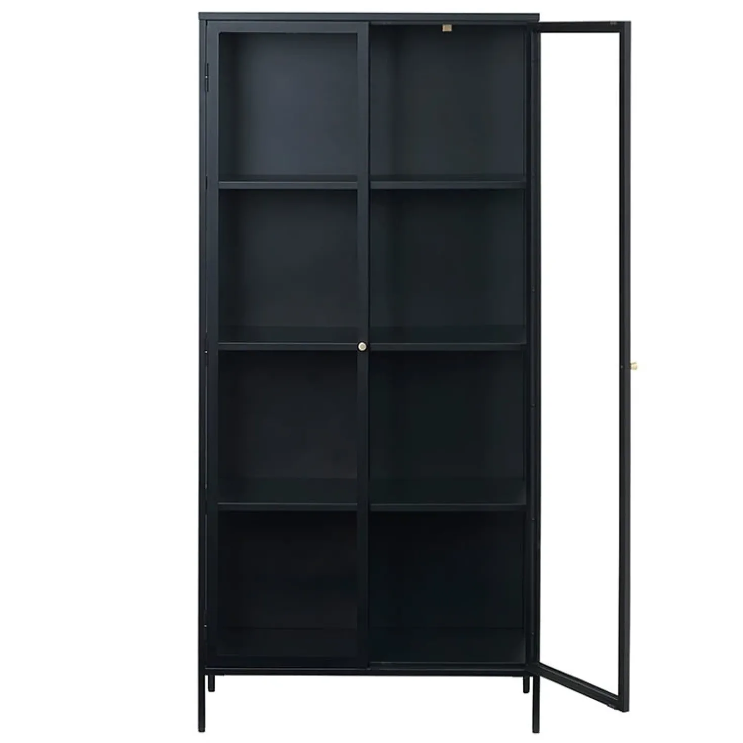 Kaya vitrinekast zwart metaal 90cm