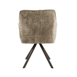 Kelly Eetkamerstoel Hoven champagne met bruin bronzen poot