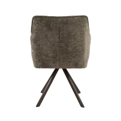 Kelly Eetkamerstoel Hoven taupe met bruin bronzen poot