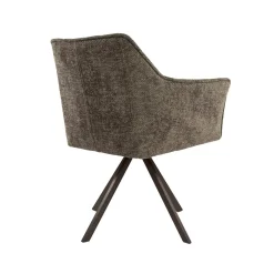 Kelly Eetkamerstoel Hoven taupe met bruin bronzen poot