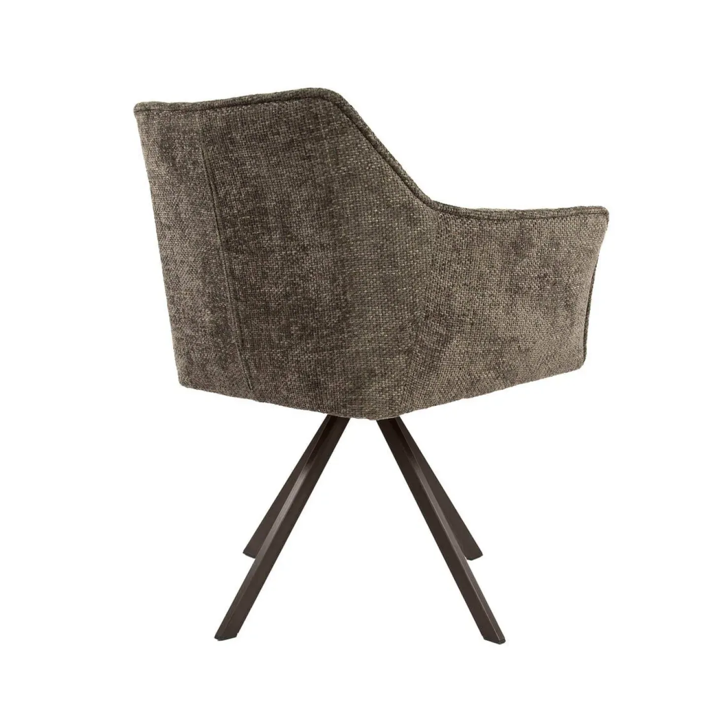 Kelly Eetkamerstoel Hoven taupe met bruin bronzen poot