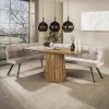 Kelly Hoekbank Links Hoven Zand met bruin bronzen poot 230cm