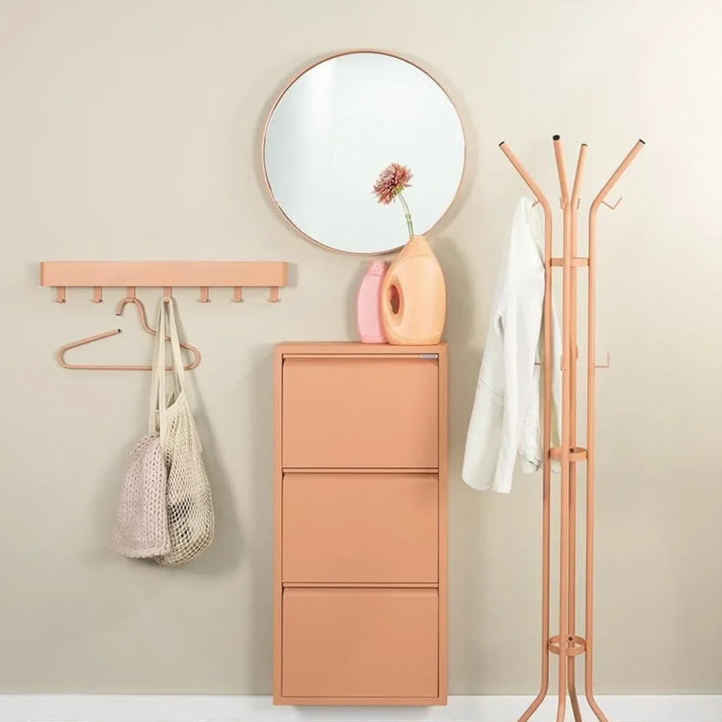 Kendall Vrijstaande kapstok Terracotta 40cm
