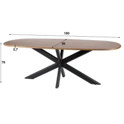 Kevin Eettafel deens ovaal Mangohout 180cm