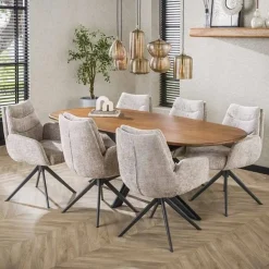 Kevin Eettafel deens ovaal Mangohout 215cm