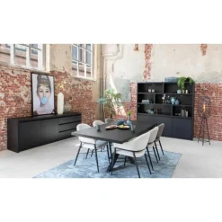 Kiara Dressoir Klein Zwart 212cm