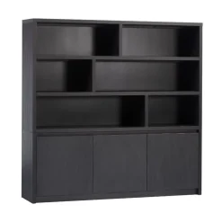Kiara Vakkenkast 3-deur 6-vaks Zwart 202cm