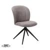 Kimo Eetkamerstoel Taupe Micro Suede Zwart Onderstel