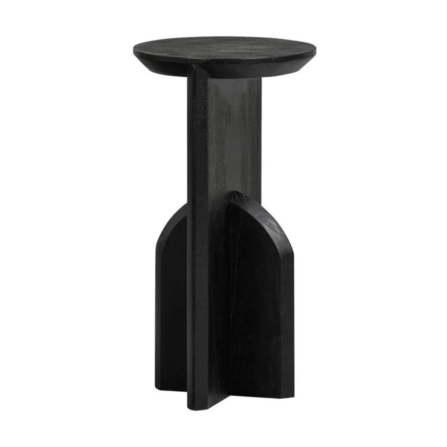 Kioni Smalle bijzettafel acaciahout zwart 30cm