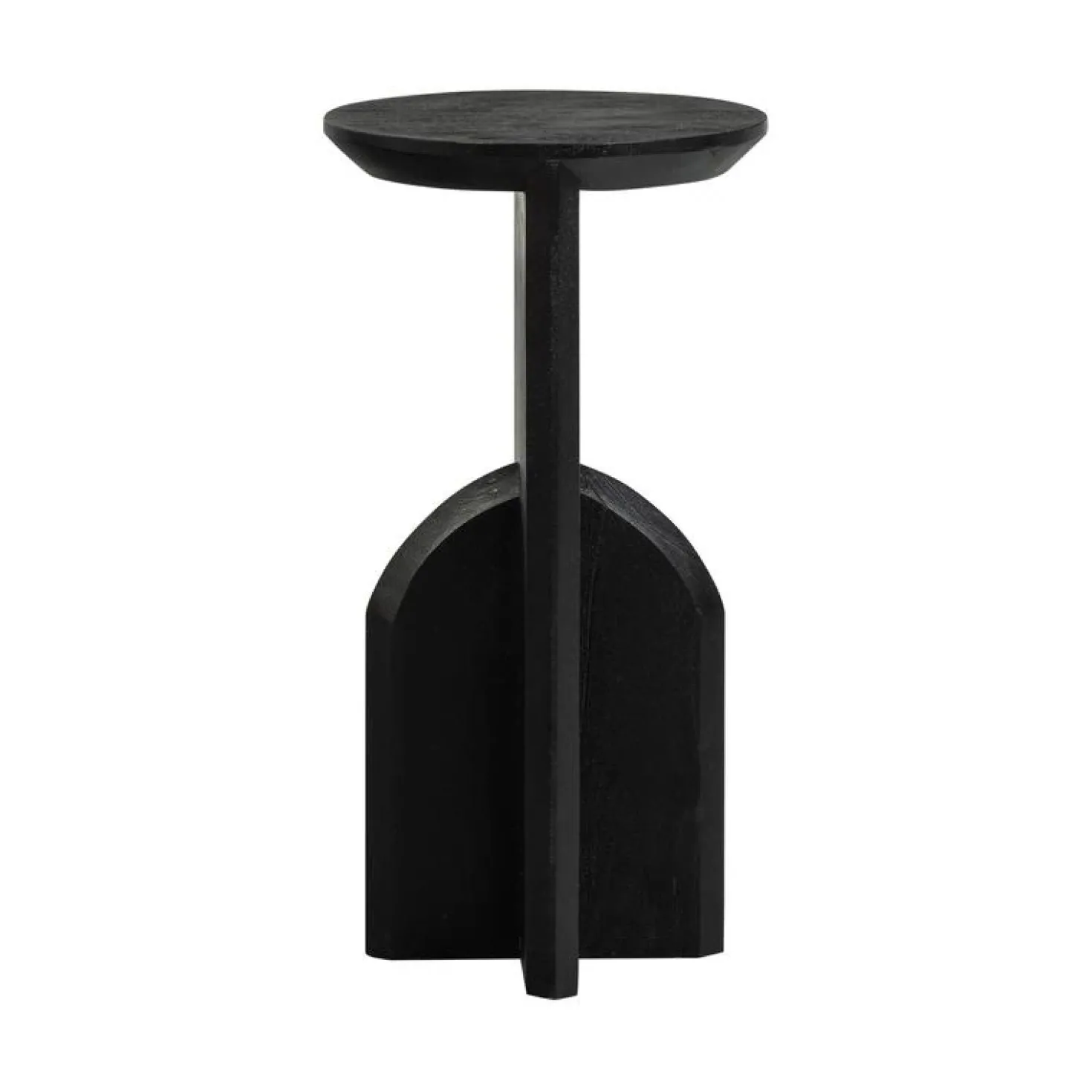 Kioni Smalle bijzettafel acaciahout zwart 30cm