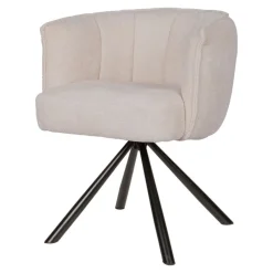 Kivo Draaibare Eetkamerfauteuil Crème