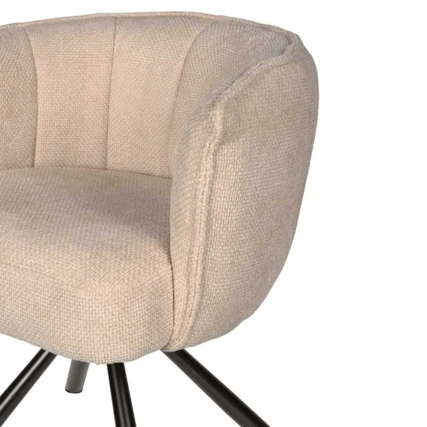 Kivo Draaibare Eetkamerfauteuil Crème