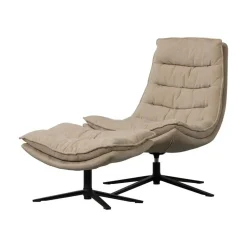 Kube Draaifauteuil met hocker naturel