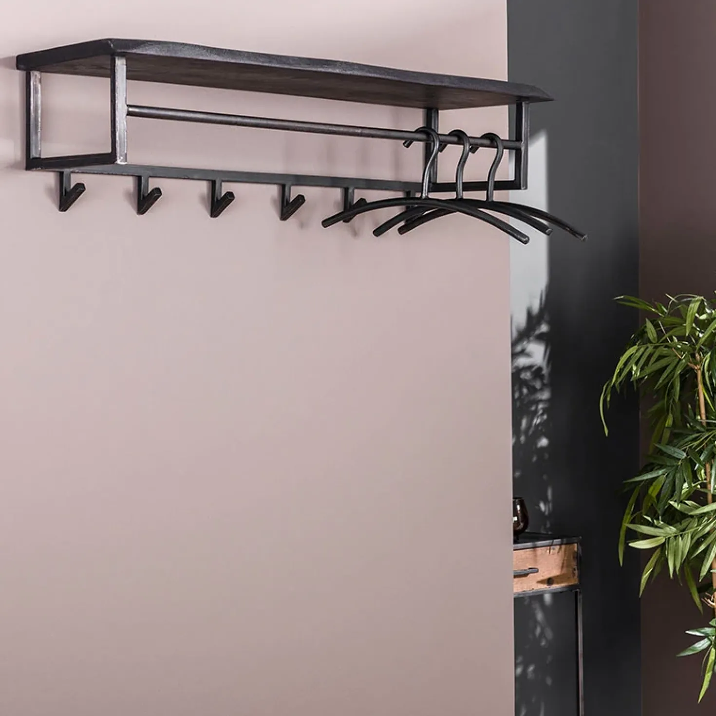 Lanco kapstok industrieel 100cm zwart