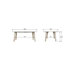 Lange Jan Uitschuifbare eettafel rond eiken blacknight 120/160/200cm