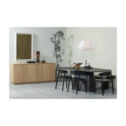Leah Eettafel MDF donkerbruin 200cm