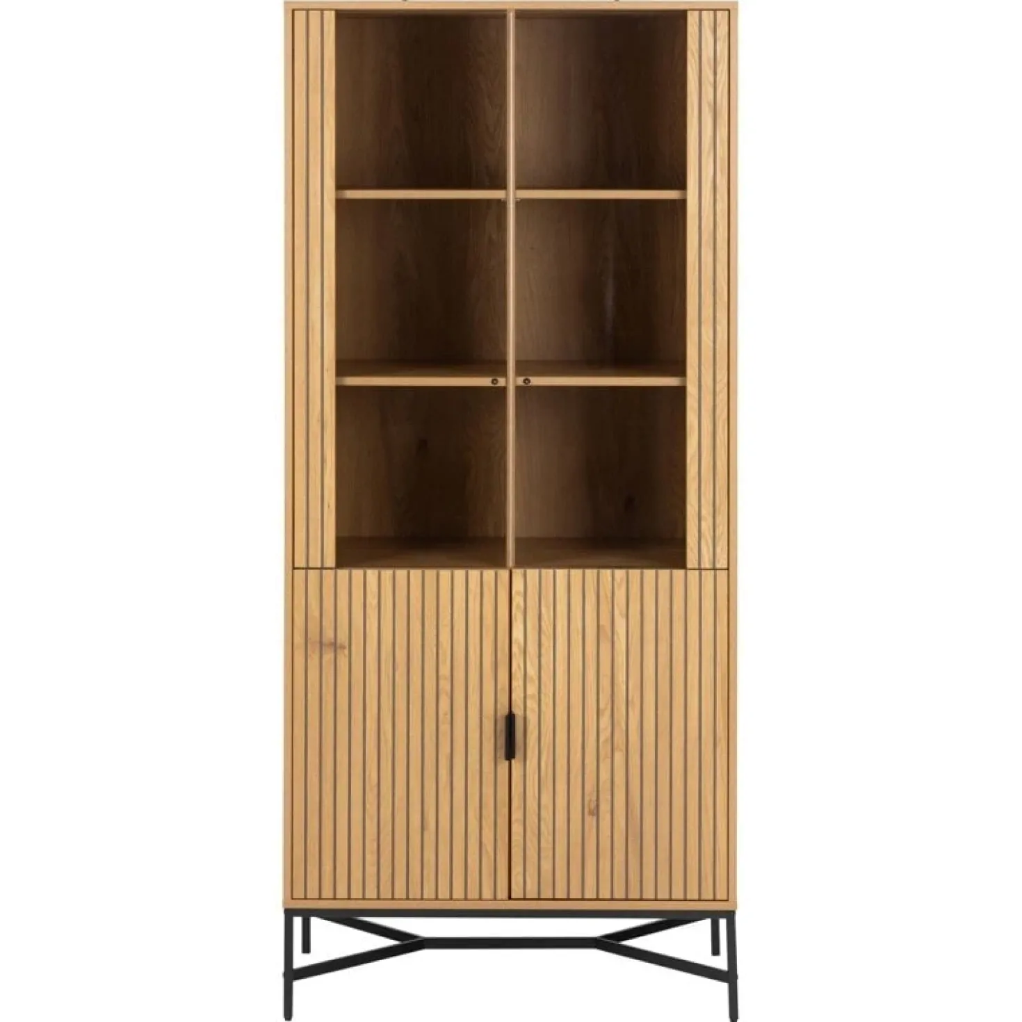 Lexora Vitrinekast Eiken lichtbruin 80cm