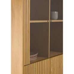 Lexora Vitrinekast Eiken lichtbruin 80cm