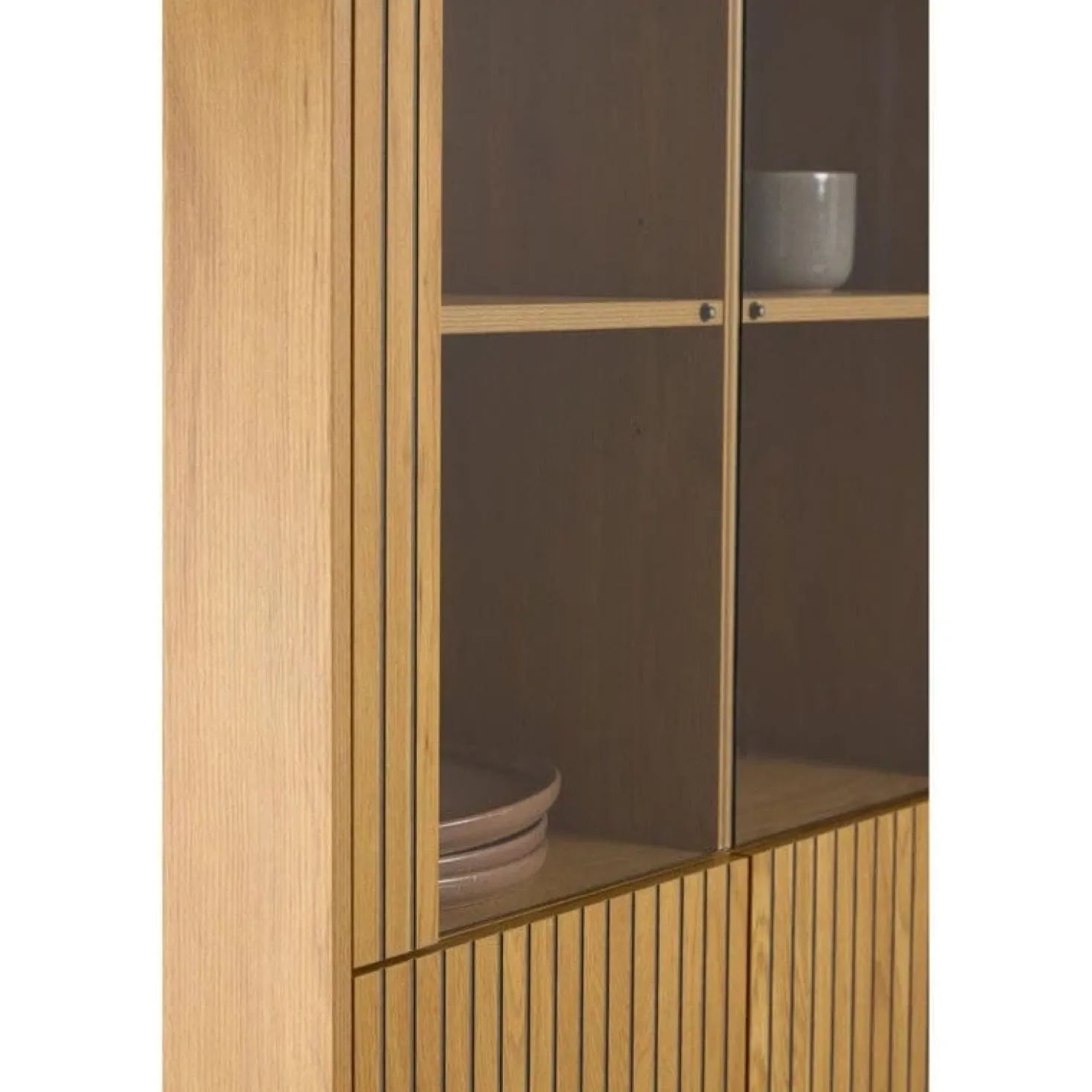 Lexora Vitrinekast Eiken lichtbruin 80cm