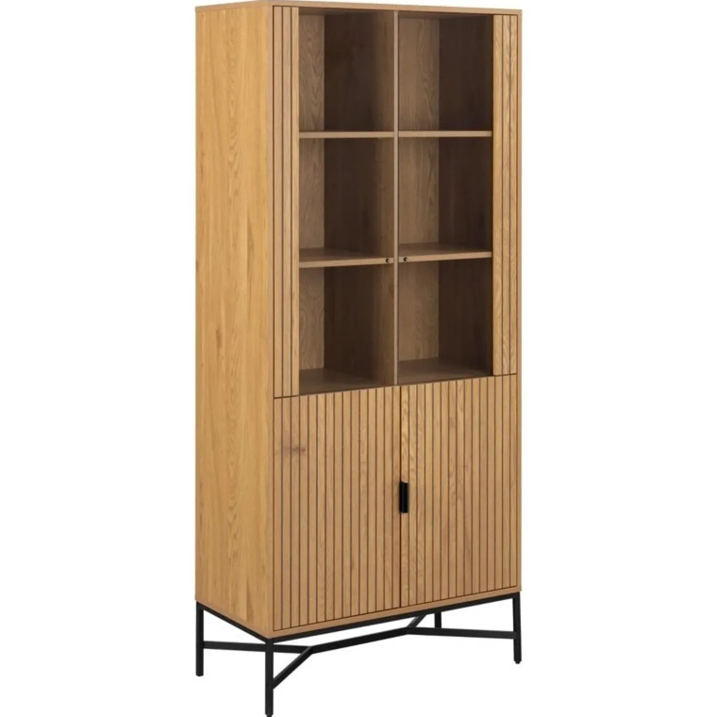Lexora Vitrinekast Eiken lichtbruin 80cm