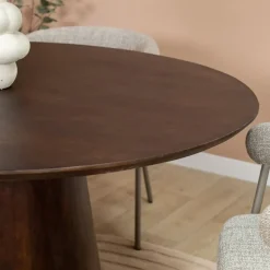 Lin Eettafel rond Espresso 130cm