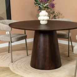 Lin Eettafel rond Espresso 130cm